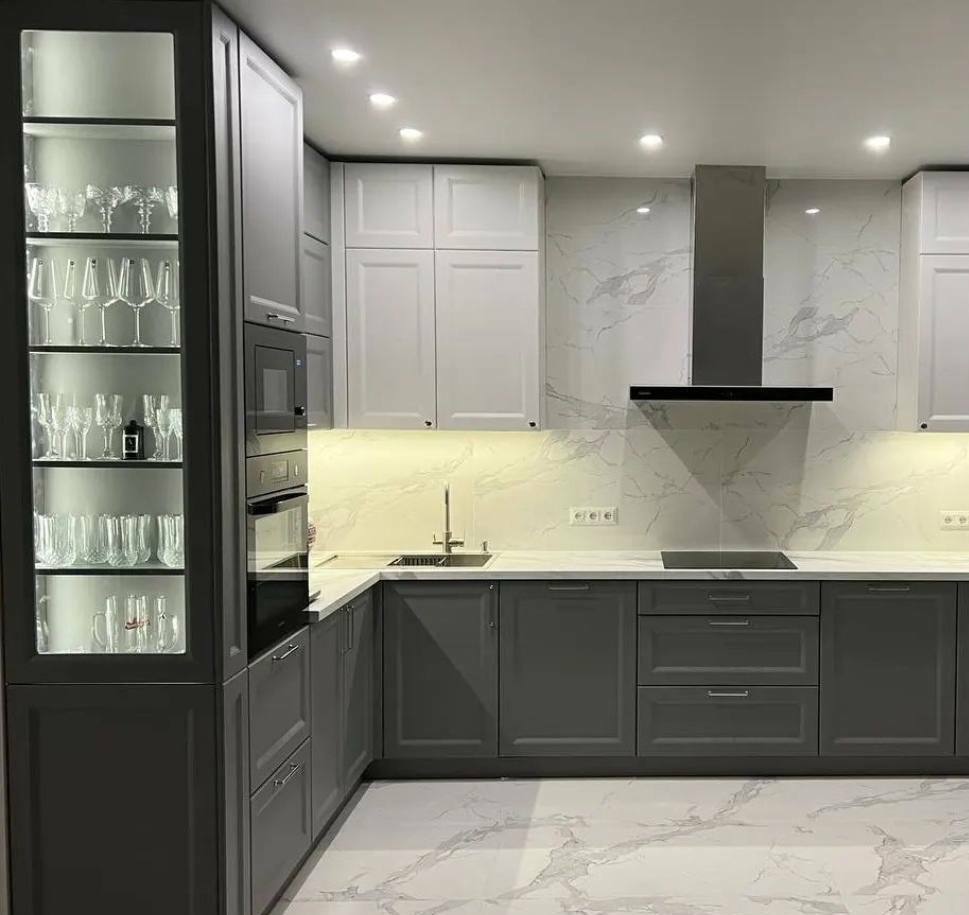 Кухня на заказ в МДФ-плёнке с фрезеровкой